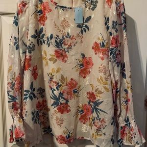 Loft floral blouse.  Size Large Petite. NWT